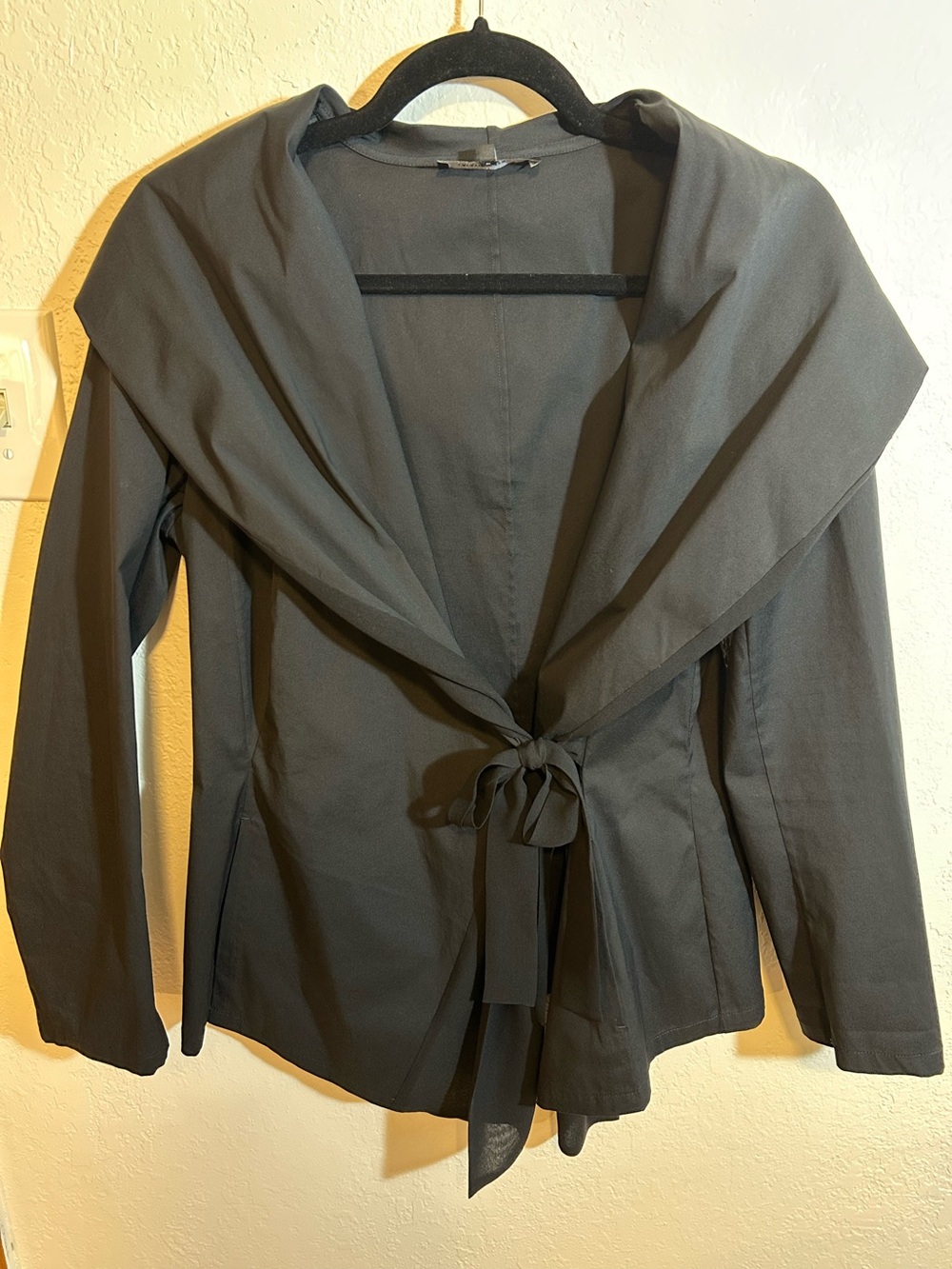 Lafayette 148 New York Cotton-Blend Shawl Collar Wrap Jacket with Silk Combo| 10